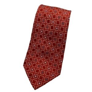 Croft & Barrow Red Geometric Pattern Men's 100% Silk Blend Necktie NWOT